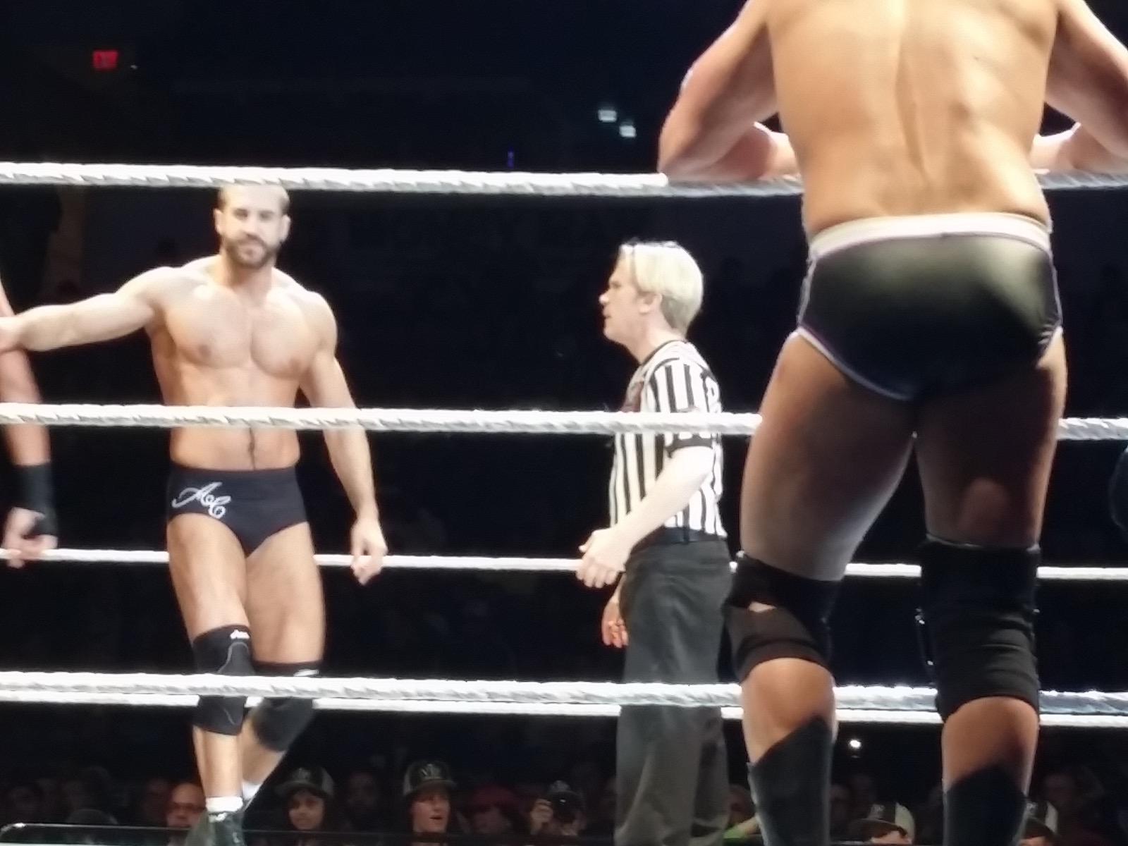 Charles Robinson refereeing Roman Reigns and Daniel Bryan