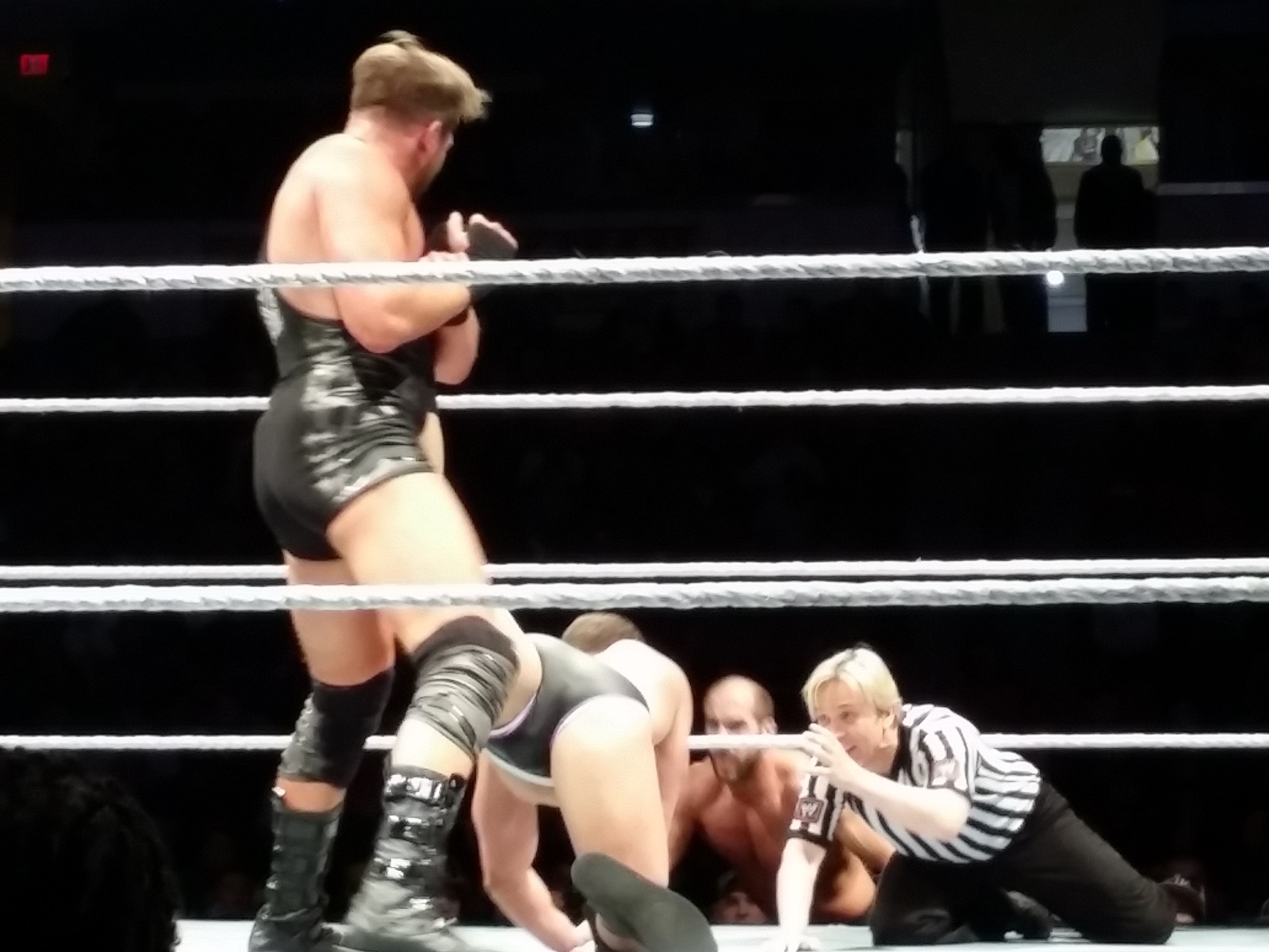 Charles Robinson refereeing from ringside