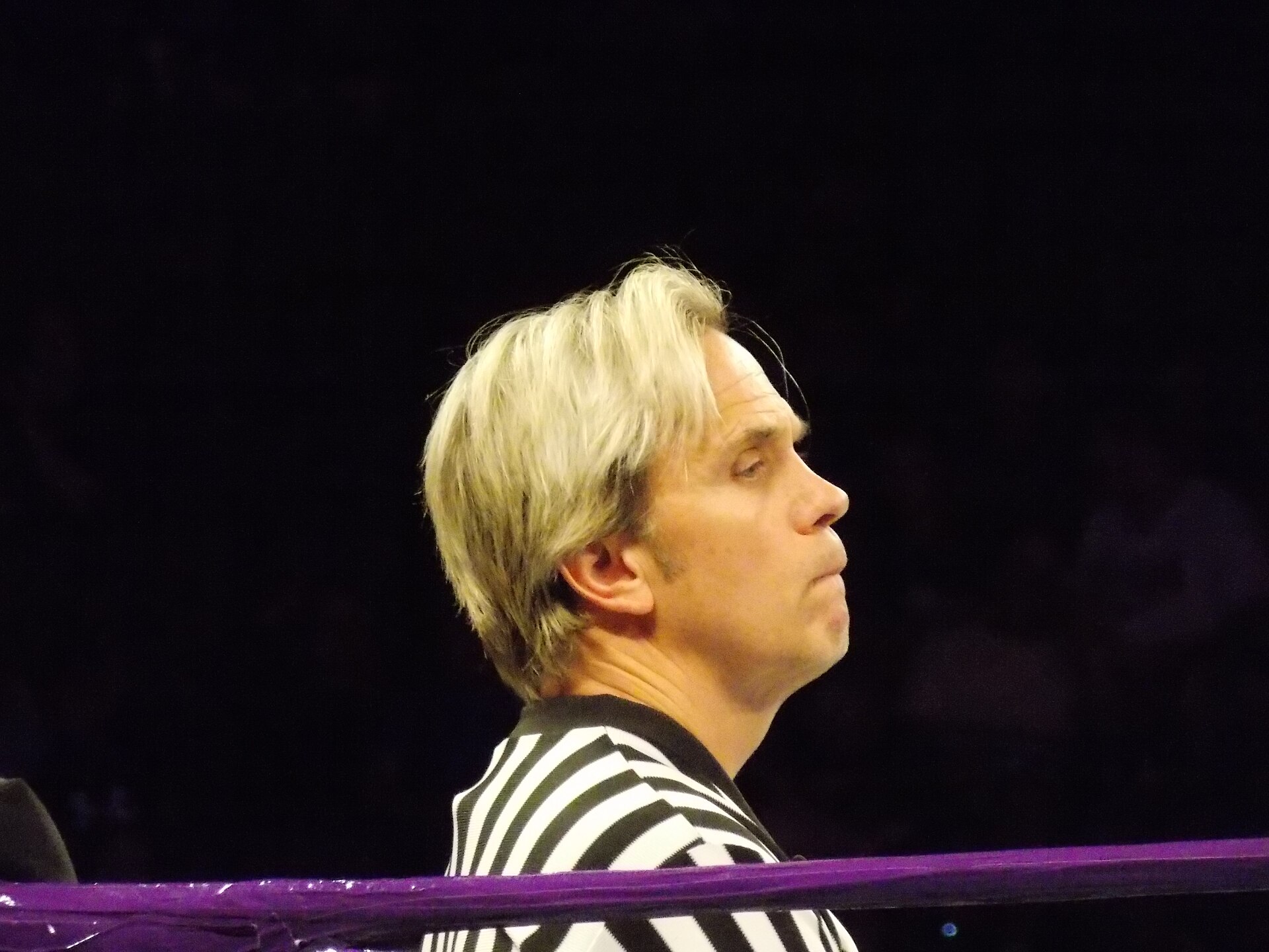 Charles Robinson in the referee stripes, 2018